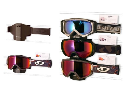 Uchwyt do ekspozycji gogli GIRO/BELL (system mocowania Space Wall) zestaw 6 szt czarny