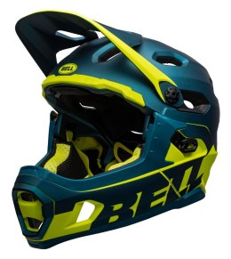 Kask full face BELL SUPER DH SPHERICAL matte gloss blue hi-viz roz. M (55-59 cm) (WYPRZEDAŻ -50%)