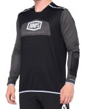 Koszulka męska 100% R-CORE X Jersey długi rękaw black white roz. XXL (WYPRZEDAŻ -50%)
