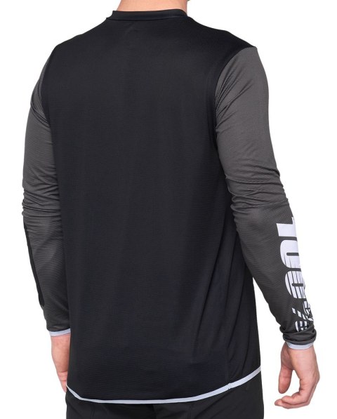 Koszulka męska 100% R-CORE X Jersey długi rękaw black white roz. XXL (WYPRZEDAŻ -50%)