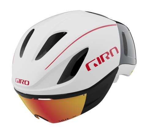 Kask czasowy GIRO VANQUISH MIPS matte white portaro gray red roz. S (51-55 cm) (WYPRZEDAŻ -50%)