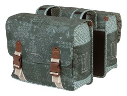 Sakwa podwójna BASIL BOHEME DOUBLE PANNIER BAG 35L Universal Bridge System, wodoodporna forest green (WYPRZEDAŻ -50%)