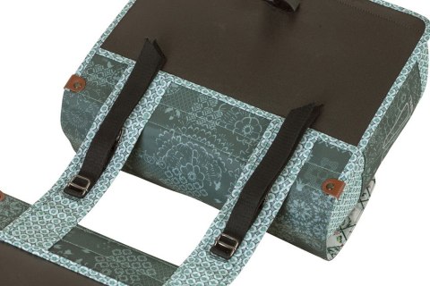 Sakwa podwójna BASIL BOHEME DOUBLE PANNIER BAG 35L Universal Bridge System, wodoodporna forest green (WYPRZEDAŻ -50%)