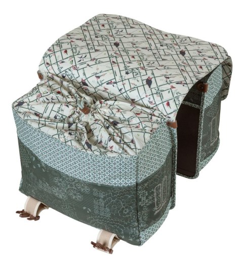Sakwa podwójna BASIL BOHEME DOUBLE PANNIER BAG 35L Universal Bridge System, wodoodporna forest green (WYPRZEDAŻ -50%)