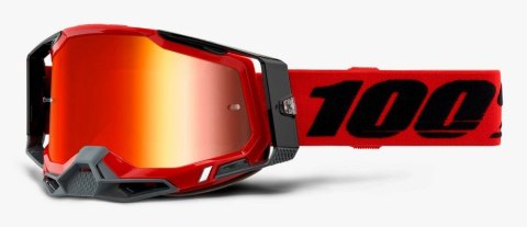 Gogle 100% RACECRAFT 2 ATTACK RED (Szyba Czerwona Lustrzana Anti-Fog, LT 38%+/-5% + Szyba Przezroczysta Anti-Fog, LT 88%-92% + 1