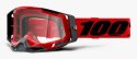 Gogle 100% RACECRAFT 2 ATTACK RED (Szyba Czerwona Lustrzana Anti-Fog, LT 38%+/-5% + Szyba Przezroczysta Anti-Fog, LT 88%-92% + 1