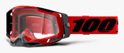 Gogle 100% RACECRAFT 2 ATTACK RED (Szyba Czerwona Lustrzana Anti-Fog, LT 38%+/-5% + Szyba Przezroczysta Anti-Fog, LT 88%-92% + 1