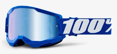 Gogle 100% STRATA 2 BLUE (Szyba Niebieska Lustrzana Anti-Fog, LT 53%+/-5%) (WYPRZEDAŻ -50%)