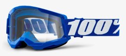 Gogle 100% STRATA 2 BLUE (Szyba Przezroczysta Anti-Fog, LT 88%-92%) (WYPRZEDAŻ -50%)