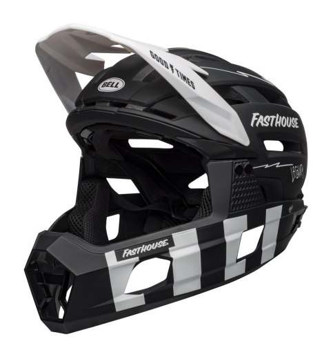 Kask full face BELL SUPER AIR R SPHERICAL matte black white fasthouse roz. S (52-56 cm) (NEW 2025)