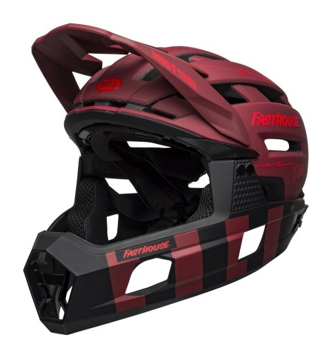 Kask full face BELL SUPER AIR R SPHERICAL matte red black fasthouse roz. L (59-63 cm) (WYPRZEDAŻ -50%)