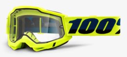 Gogle 100% ACCURI 2 ENDURO MOTO YELLOW (Szyba Przezroczysta Podwójna) (WYPRZEDAŻ -50%)