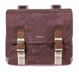 Sakwa podwójna BASIL BOHEME DOUBLE PANNIER BAG 35L Universal Bridge System, wodoodporna fig red (WYPRZEDAŻ -50%)