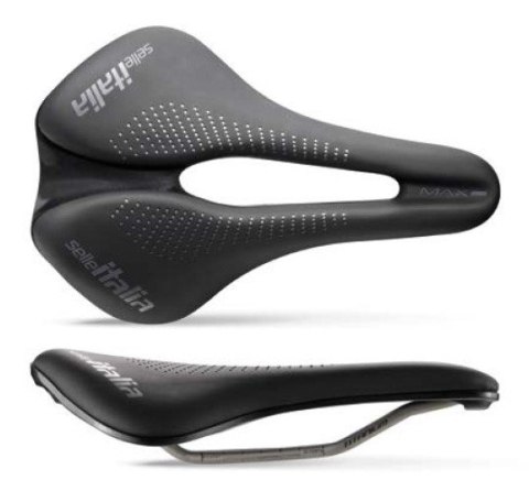 Siodło SELLE ITALIA SPORTOURING MAX NOVUS BOOST EVO TI316 GEL SUPERFLOW L (id match L3), Pręty TI316, Żel, 228g (NEW)