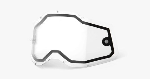 Szyba do gogli 100% RACECRAFT2/ACCURI2/STRATA2 (Szyba Podwójna Przezroczysta) (WYPRZEDAŻ -50%)