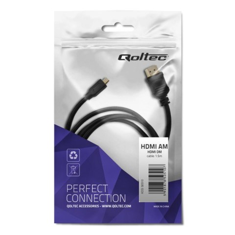 Qoltec Kabel HDMI | Micro HDMI | High speed | 4K | 30Hz | GOLD | 1.5m