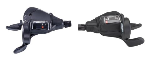 Manetki MICROSHIFT MEZZO, Para, 8.rzędowe(2x8), Kompatybilne z Shimano, Thumb Tap, Optyczny Wskaźnik Przełożeń (NEW)