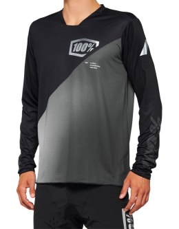 Koszulka męska 100% R-CORE X Jersey długi rękaw black grey roz. M (WYPRZEDAŻ -50%)