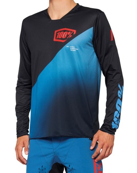 Koszulka męska 100% R-CORE X Jersey długi rękaw black slate blue roz. M (WYPRZEDAŻ -50%)