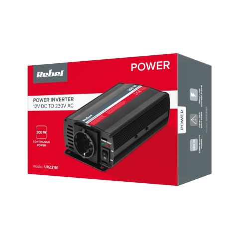 Przetwornica REBEL 12V/230V 300W (gn. typu F :niemieckie)