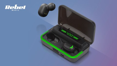 Słuchawki bezprzewodowe dokanałowe z powerbank Rebel SN-E10
