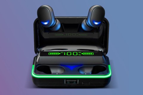 Słuchawki bezprzewodowe dokanałowe z powerbank Rebel SN-E10