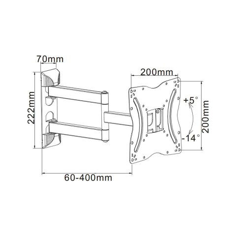 Uniwersalny uchwyt TV 13"-42" regulacja w pionie i w poziomie