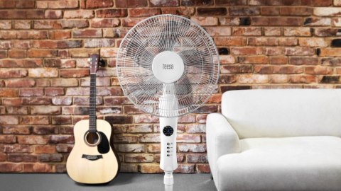 Wentylator stojący Teesa sterowany pilotem (biały)