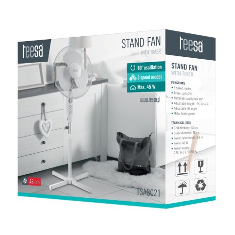 Wentylator stojący Teesa z wyłącznikiem czasowym