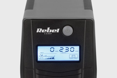 Zasilacz awaryjny komputerowy UPS REBEL model Nanopower Plus 1000 ( offline, 1000VA / 600W , 230 V , 50Hz , LCD , USB , RJ45 )