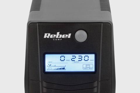 Zasilacz awaryjny komputerowy UPS REBEL model Nanopower Plus 650 ( offline, 650VA / 360W , 230 V , 50Hz , LCD , USB , RJ45 )