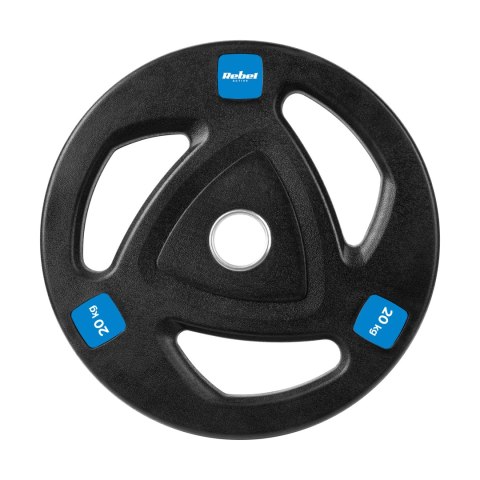 Obciążenie żeliwne olimpijskie gumowane zestaw 2x20kg, otwór 51mm , REBEL ACTIVE