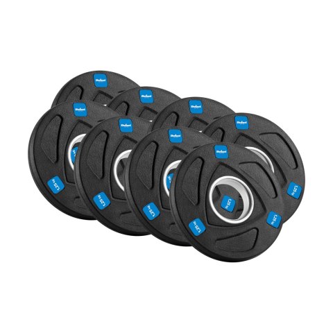 Obciążenie żeliwne olimpijskie gumowane zestaw 30kg ( 8x1.25kg + 4x2.5kg + 2x5kg ), otwór 51mm , REBEL ACTIVE