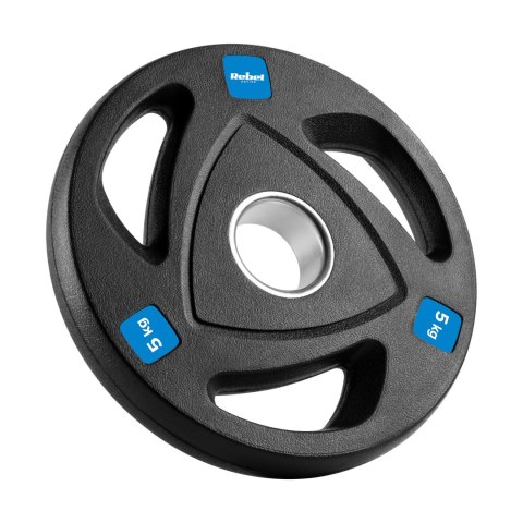 Obciążenie żeliwne olimpijskie gumowane zestaw 30kg ( 8x1.25kg + 4x2.5kg + 2x5kg ), otwór 51mm , REBEL ACTIVE