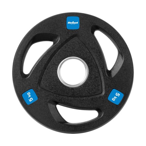 Obciążenie żeliwne olimpijskie gumowane zestaw 30kg ( 8x1.25kg + 4x2.5kg + 2x5kg ), otwór 51mm , REBEL ACTIVE