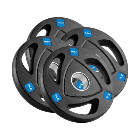 Obciążenie żeliwne olimpijskie gumowane zestaw 4x5kg, otwór 51mm , REBEL ACTIVE