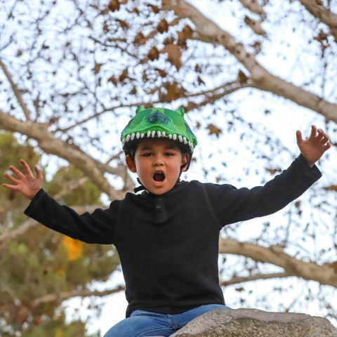 Kask dziecięcy juniorski RASKULLZ T-REX AWESOME green roz. S CHILD FS 5+ (50-54 cm) (NEW 2026)