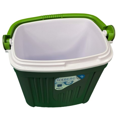 Lodówka turystyczna 20L KAMAI ICEBERG na wkłady mrożące, ciemno-szara z zieloną rączką