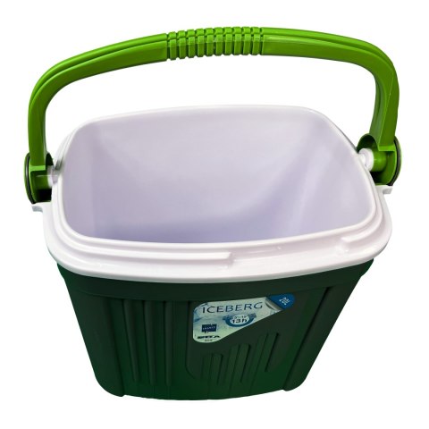 Lodówka turystyczna 20L KAMAI ICEBERG na wkłady mrożące, ciemno-szara z zieloną rączką