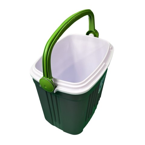 Lodówka turystyczna 20L KAMAI ICEBERG na wkłady mrożące, ciemno-szara z zieloną rączką