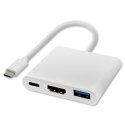 Qoltec Hub Adapter USB-C 3.1 3w1 | USB 3.0 | HDMI 4K | USB-C 3.1 PD 100W