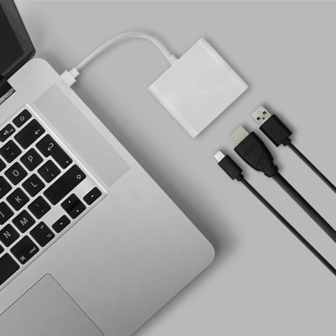 Qoltec Hub Adapter USB-C 3.1 3w1 | USB 3.0 | HDMI 4K | USB-C 3.1 PD 100W