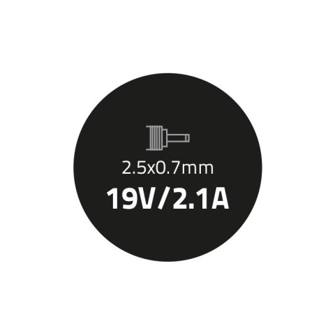 Qoltec Zasilacz do laptopa Asus 40W | 19V | 2.1A | 2.5*0.7 | +kabel zasilający