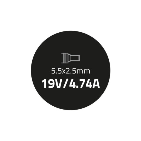 Qoltec Zasilacz do laptopa Asus 90W | 19V | 4.74A | 5.5*2.5 | +kabel zasilający