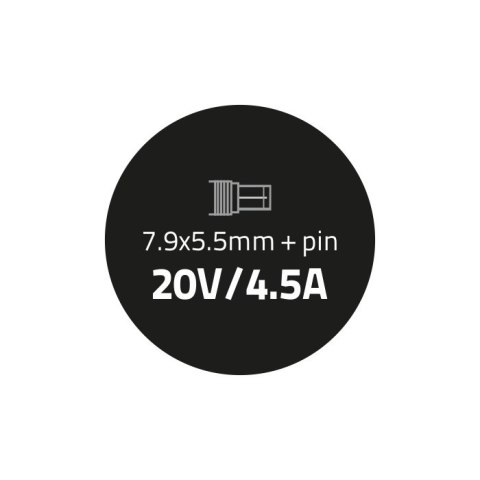 Qoltec Zasilacz do laptopa IBM Lenovo 90W | 20V | 4.5A | 7.9*5.5 | +kabel zasilający