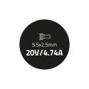 Qoltec Zasilacz do laptopa IBM Lenovo 90W | 20V | 4.74A | 5.5*2.5 | +kabel zasilający