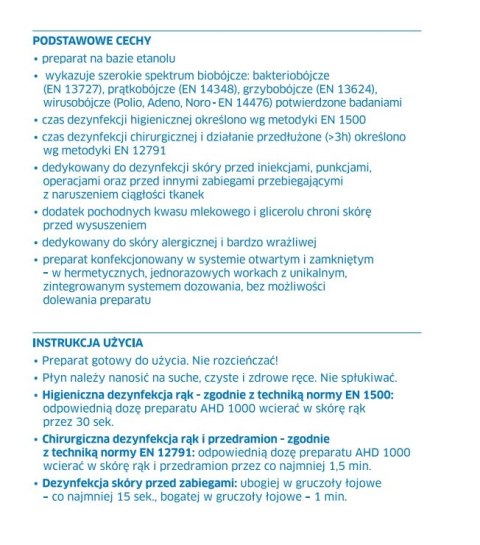 MEDILAB AHD 1000 250 ml Alkoholowy płyn do dezynfekcji rąk i skóry