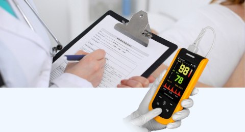 CREATIVE MEDICAL SP-20 Pulsoksymetr ze stacją dokującą, termometrem i sensorami