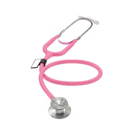 MDF 747 (1) RÓŻOWY Stetoskop z podwójną głowicą, aluminiowy, regulowana lira