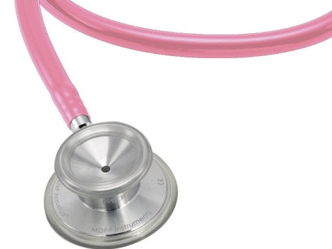 MDF 747 (1) RÓŻOWY Stetoskop z podwójną głowicą, aluminiowy, regulowana lira